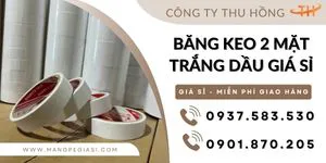 Băng keo 2 mặt trắng dầu chịu nhiệt, siêu dính giá sỉ