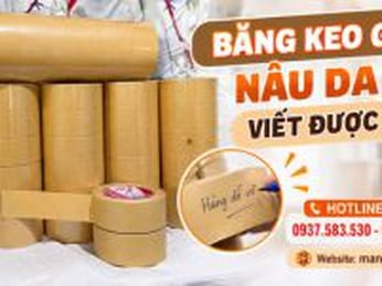 Băng keo giấy nâu da bò viết được giá sỉ