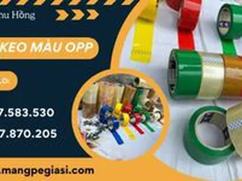 Băng dính màu OPP dán thùng, quấn hàng giá rẻ
