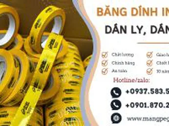 Băng dính OPP in logo dán ly, dán hộp giá sỉ