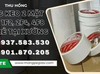 Băng keo 2 mặt trắng 1F2, 2F4, 4F8 giá sỉ tại xưởng