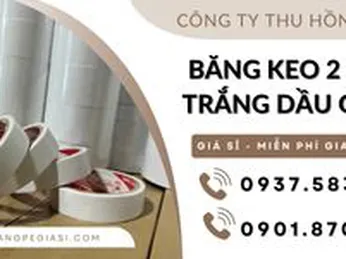Băng keo 2 mặt trắng dầu chịu nhiệt, siêu dính giá sỉ