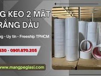 Băng keo 2 mặt trắng dầu siêu dính đủ kích thước