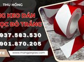 Băng keo dán nền sọc đỏ trắng 4F8 bền đẹp giá rẻ