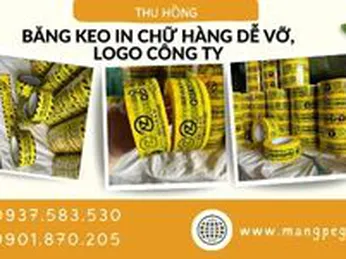 Băng keo in chữ hàng dễ vỡ, logo công ty theo yêu cầu