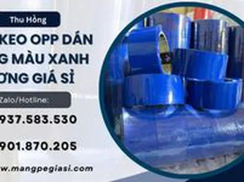 Băng keo OPP dán thùng màu xanh dương chất lượng giá sỉ
