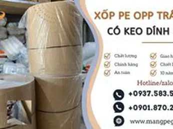 Cuộn xốp PE OPP tráng bạc cách nhiệt 1 mặt keo giá sỉ