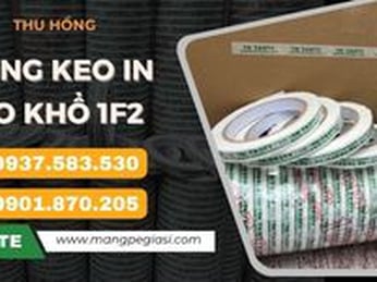 Sỉ băng keo in logo khổ 1F2 dán ly, hộp giá rẻ