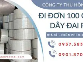 Đi đơn 100 cuộn dây đai PP hàng sẵn kho giá đại lý
