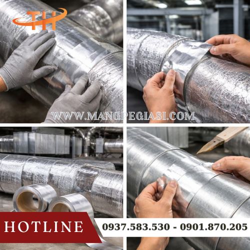 Ứng dụng dán ống gió của băng keo nhôm Ứng dụng dán ống gió của băng keo nhôm