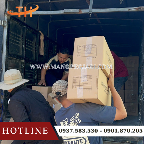 Xuất kho 30 thùng màng PE xanh dương giá sỉ giao tận nơi Xuất kho 30 thùng màng PE xanh dương giá sỉ giao tận nơi