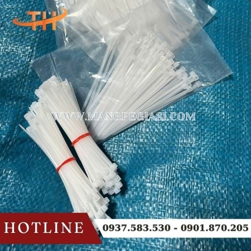 Dây rút nhựa màu trắng 10cm Dây rút nhựa màu trắng 10cm