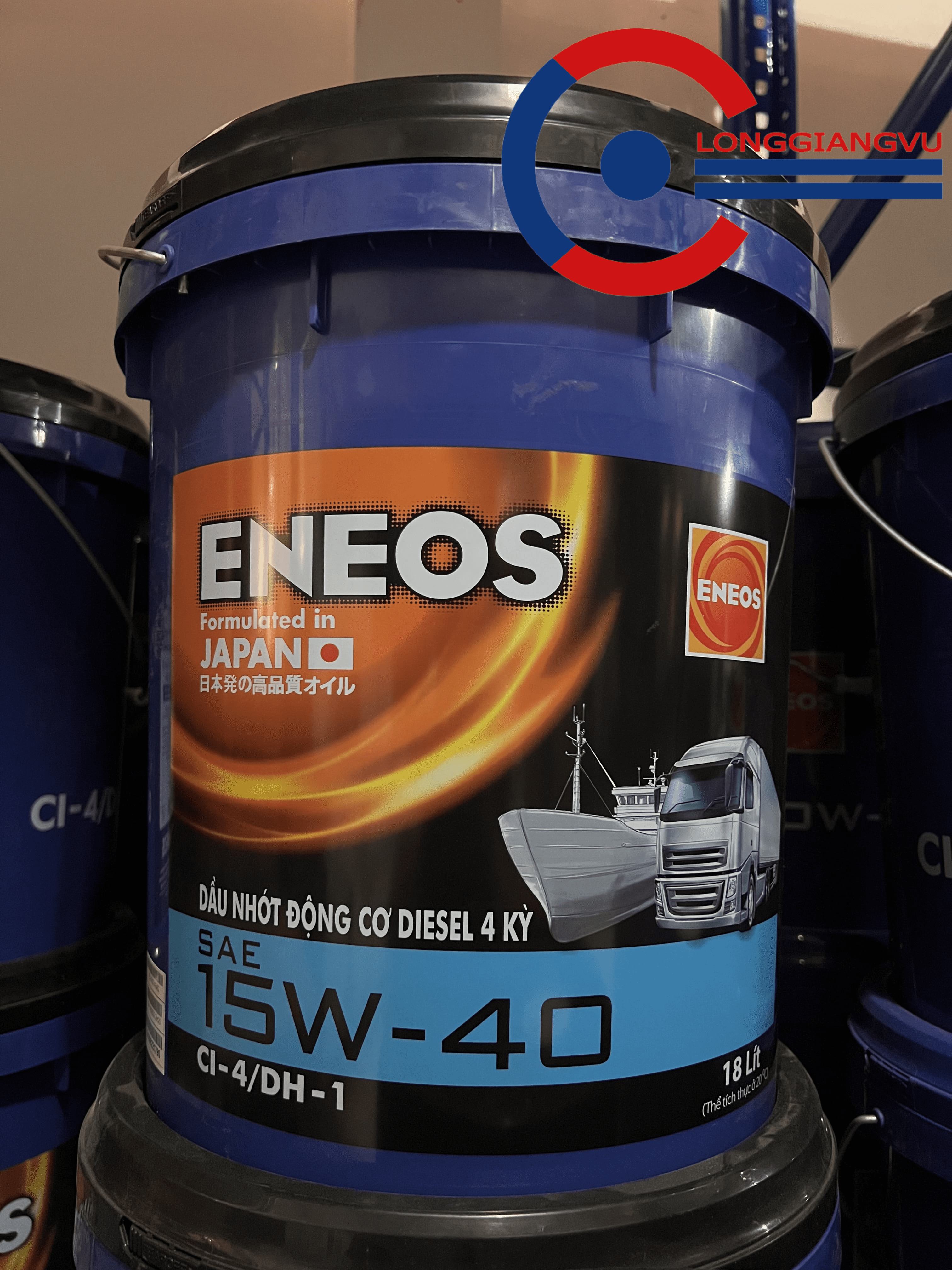 Dầu nhớt động cơ Diesel ENEOS CI-4/DH-1 SAE 15W40 xô 18L Dầu nhớt động cơ Diesel ENEOS CI-4/DH-1 SAE 15W40 xô 18L