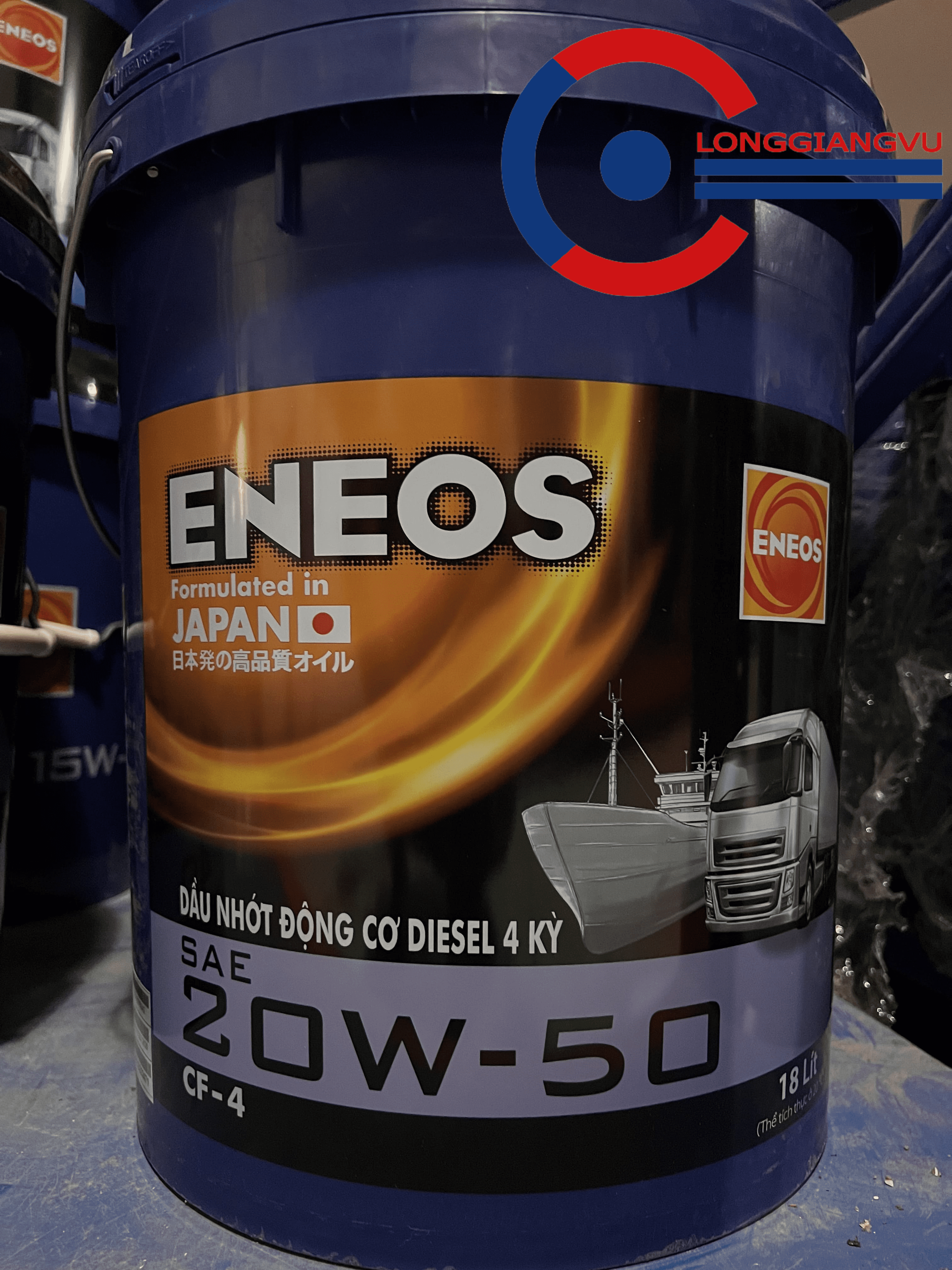 Dầu nhớt động cơ Diesel ENEOS CF4 SAE 20W50 xô 18L Dầu nhớt động cơ Diesel ENEOS CF4 SAE 20W50 xô 18L