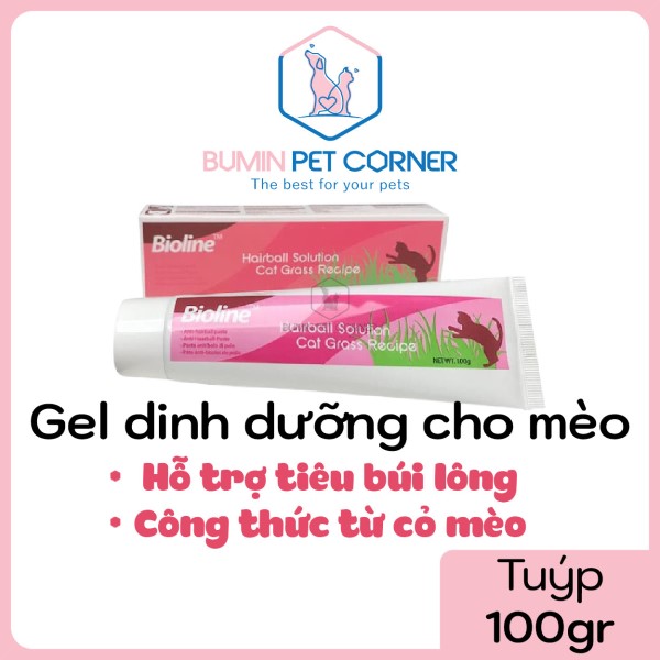 Gel dinh dưỡng tiêu búi lông cho mèo Bioline Hairball Solution 