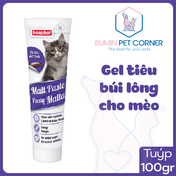 Gel tiêu búi lông cho mèo Beaphar Malt Paste tuýp 100gr - Bumin Pet Corner