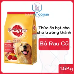 Thức ăn cho chó trưởng thành Pedigree vị Bò và rau củ gói 1.5kg