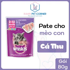 Pate mèo con Whiskas Junior cá thu gói 80g