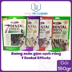 Xương xoắn gặm sạch răng cho chó 7 Dental Effects gói 160g