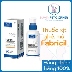Thuốc xịt trị ghẻ, mưng mủ cho chó mèo Alkin Fabricil - chai 50ml