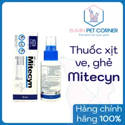 Thuốc xịt trị ve, rận cho chó mèo Alkin Mitecyn - chai 50ml