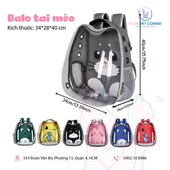 Balo cho thú cưng hình tai mèo