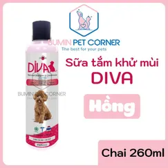 Sữa tắm khử mùi cho chó Diva hồng - chai 260ml