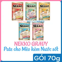 Pate cho mèo kèm nước sốt Nekko Gravy gói 70g