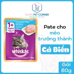 Pate mèo trưởng thành Whiskas vị cá biển gói 80g
