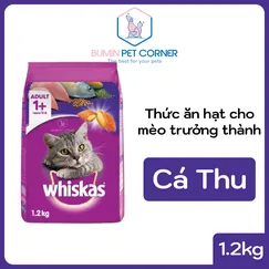 Hạt Whiskas mèo trưởng thành Cá Thu 1.2kg