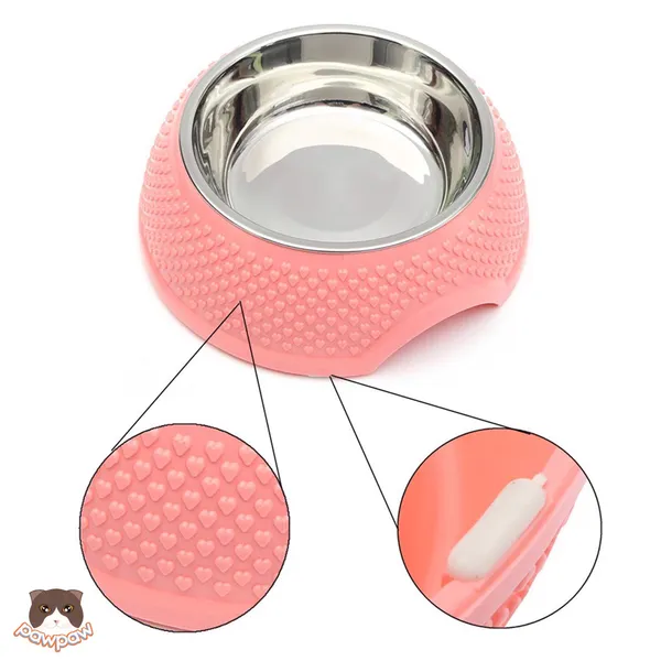 Bát ăn đơn cho chó mèo inox vỏ nhựa 0035-1