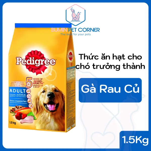 Thức ăn cho chó trưởng thành Pedigree vị Gà và rau củ gói 1.5kg
