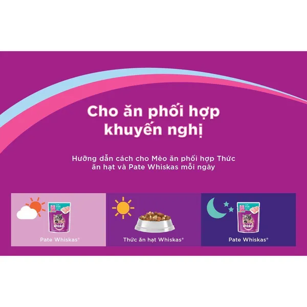 Pate mèo trưởng thành Whiskas vị cá biển gói 80g