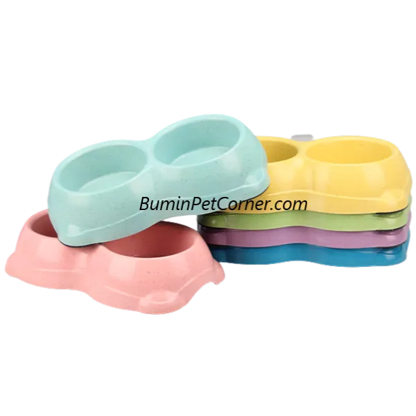 Bát ăn tre đôi cho chó mèo - lót đế bốn chân Bobo 3099Z