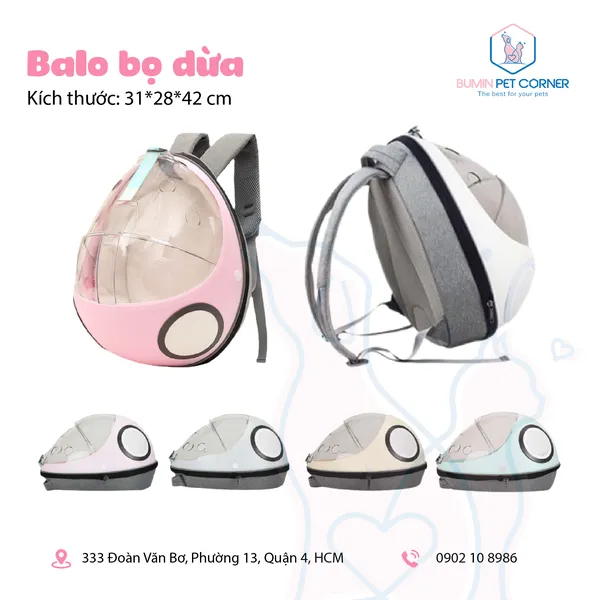 Balo bọ dừa cho thú cưng