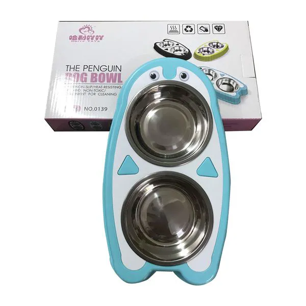 Bát ăn đôi hình chim cánh cụt