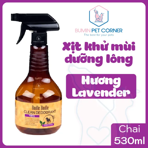 Xịt khử mùi dưỡng lông chó mèo thỏ Budle Budle