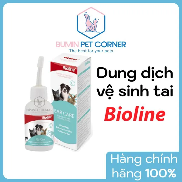 Dung dịch vệ sinh tai chó mèo thỏ Bioline Ear Care - chai 50ml
