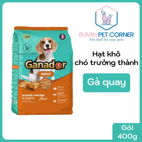 Thức ăn hạt khô cho chó trưởng thành Ganador Adult Gà Quay 400g