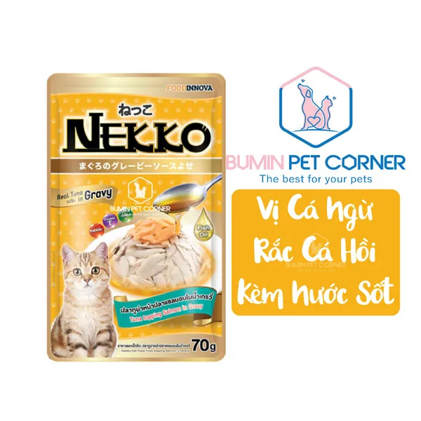 Pate cho mèo kèm nước sốt Nekko Gravy gói 70g