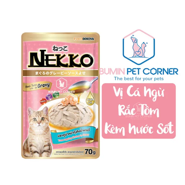 Pate cho mèo kèm nước sốt Nekko Gravy gói 70g