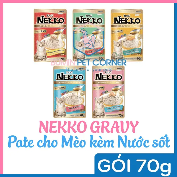 Pate cho mèo kèm nước sốt Nekko Gravy gói 70g
