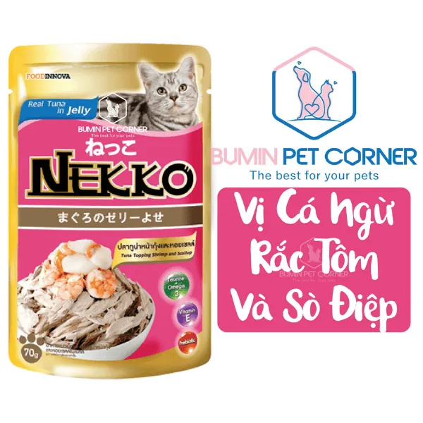 Pate cho mèo kèm thạch Nekko Jelly gói 70g