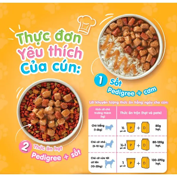 Thức ăn cho chó lớn dạng sốt Pedigree gói 130g
