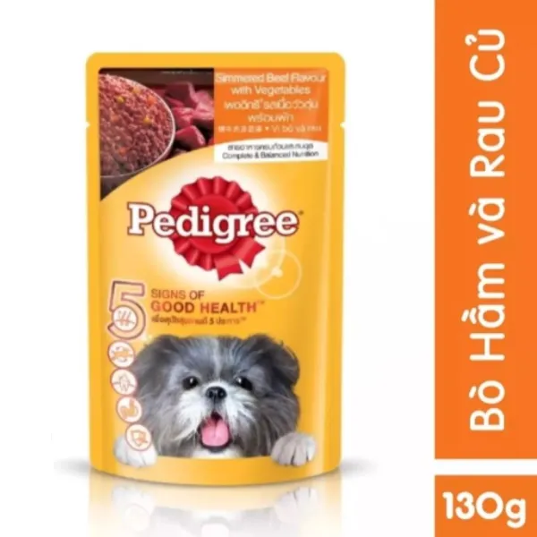 Thức ăn cho chó lớn dạng sốt Pedigree gói 130g