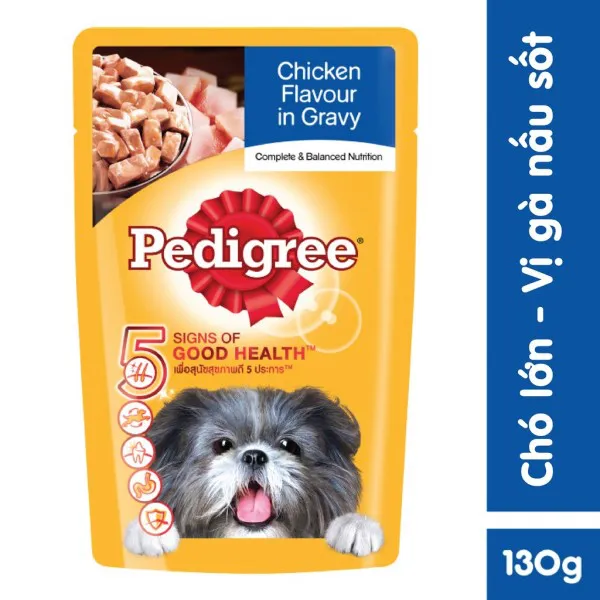 Thức ăn cho chó lớn dạng sốt Pedigree gói 130g