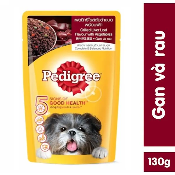 Thức ăn cho chó lớn dạng sốt Pedigree gói 130g