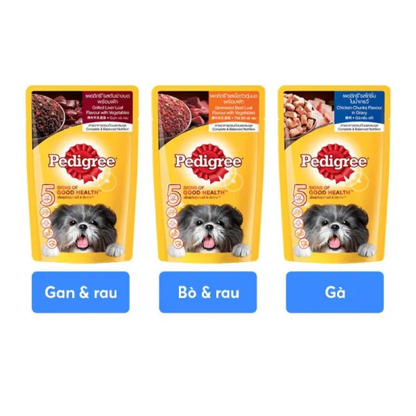 Thức ăn cho chó lớn dạng sốt Pedigree gói 130g