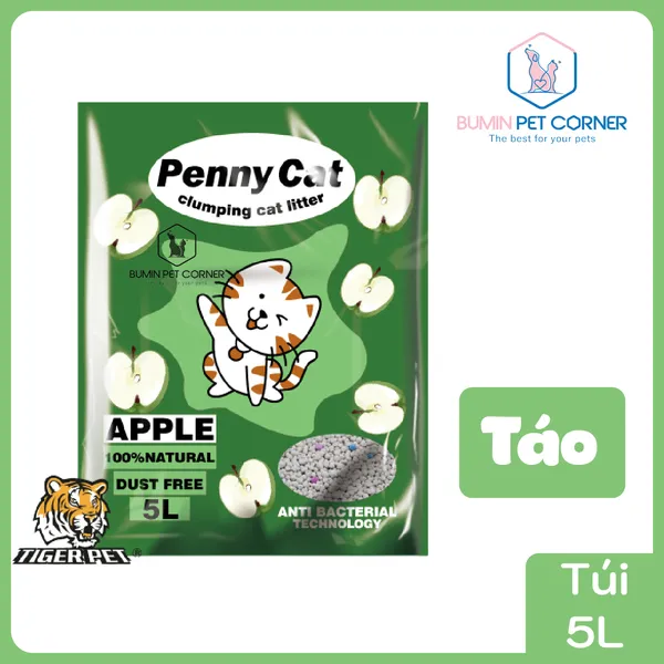 Cát vệ sinh cho mèo Penny Cat hương Táo túi 5L
