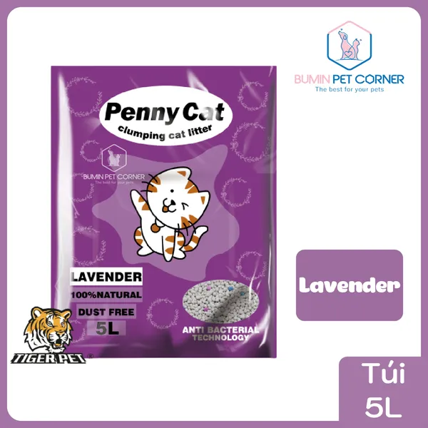 Cát vệ sinh cho mèo Penny Cat hương Lavender túi 5L